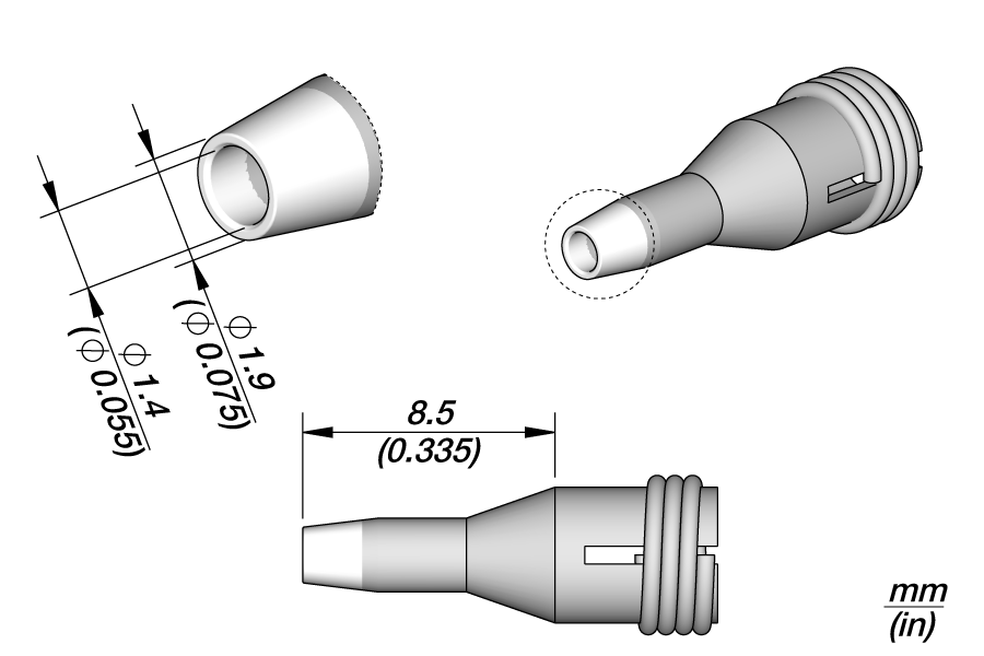 C360007 - Through-hole Desoldering Tip Ø 1.4